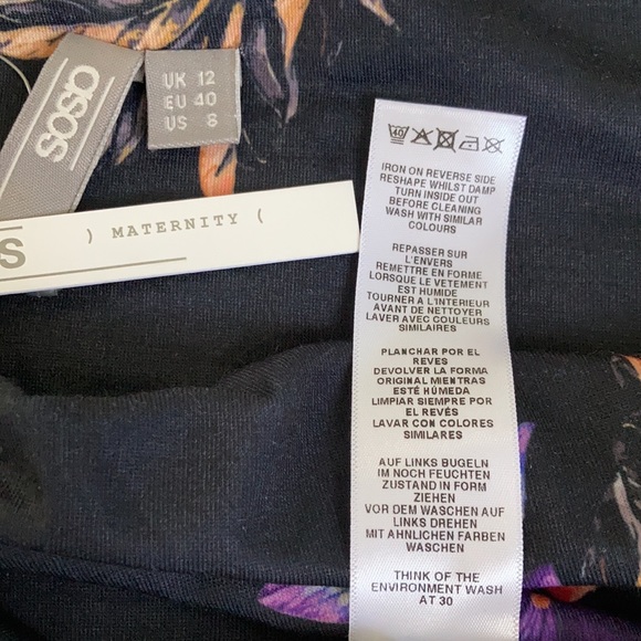 NWT Maternity Black Floral Bardot Midi Dress - Picture 11 of 11